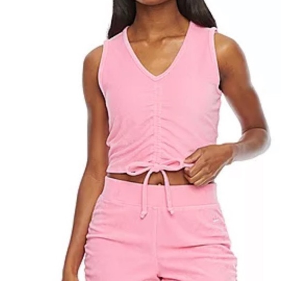Juicy Couture Tops - Juicy by Juicy Couture Terry Ruched Tank – Pink – Size S – EUC